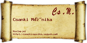 Csanki Mónika névjegykártya