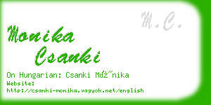 monika csanki business card